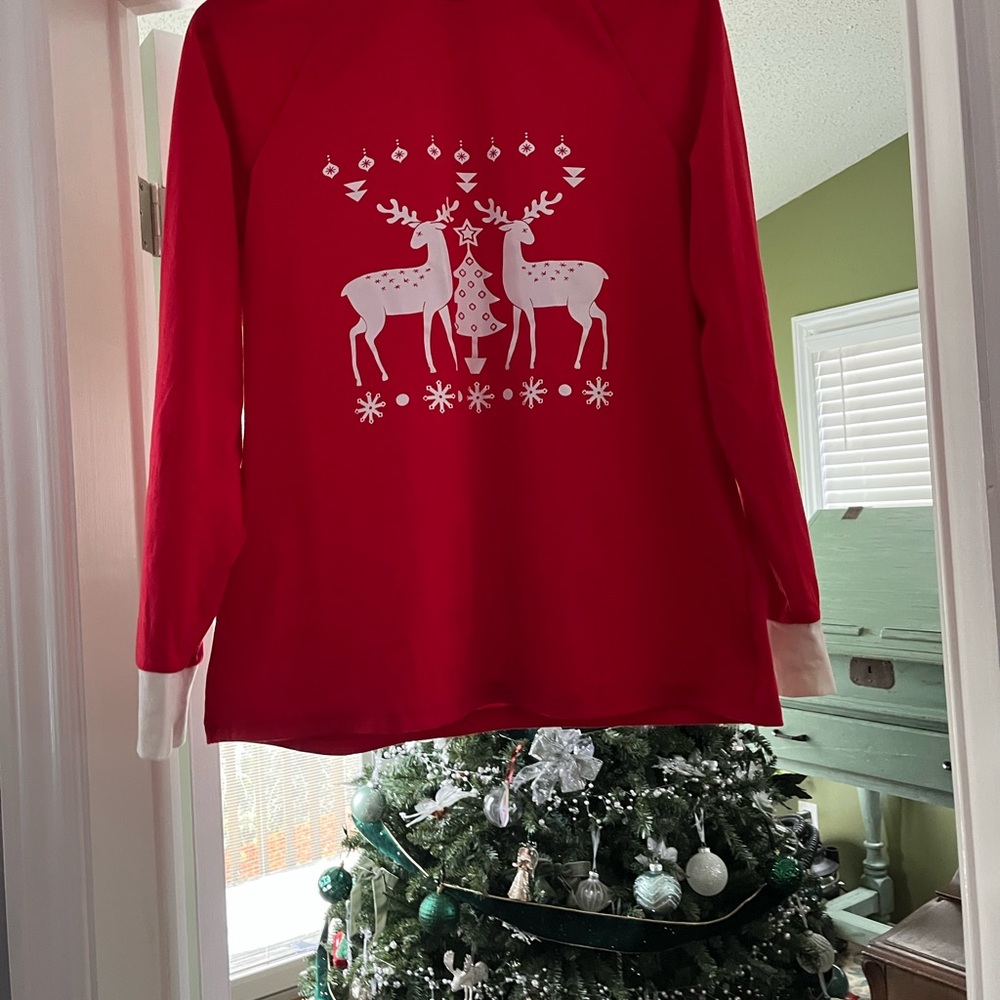 Christmas sweater. PatPat Red and White Women's Top